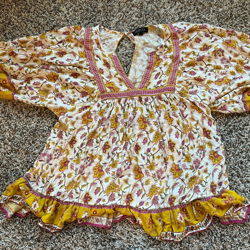 Vibrant patterned top.